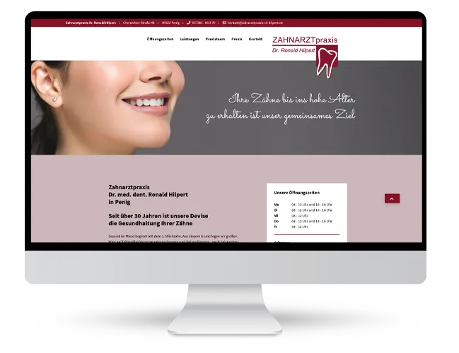 Referenz Webseite für Zahnärzte